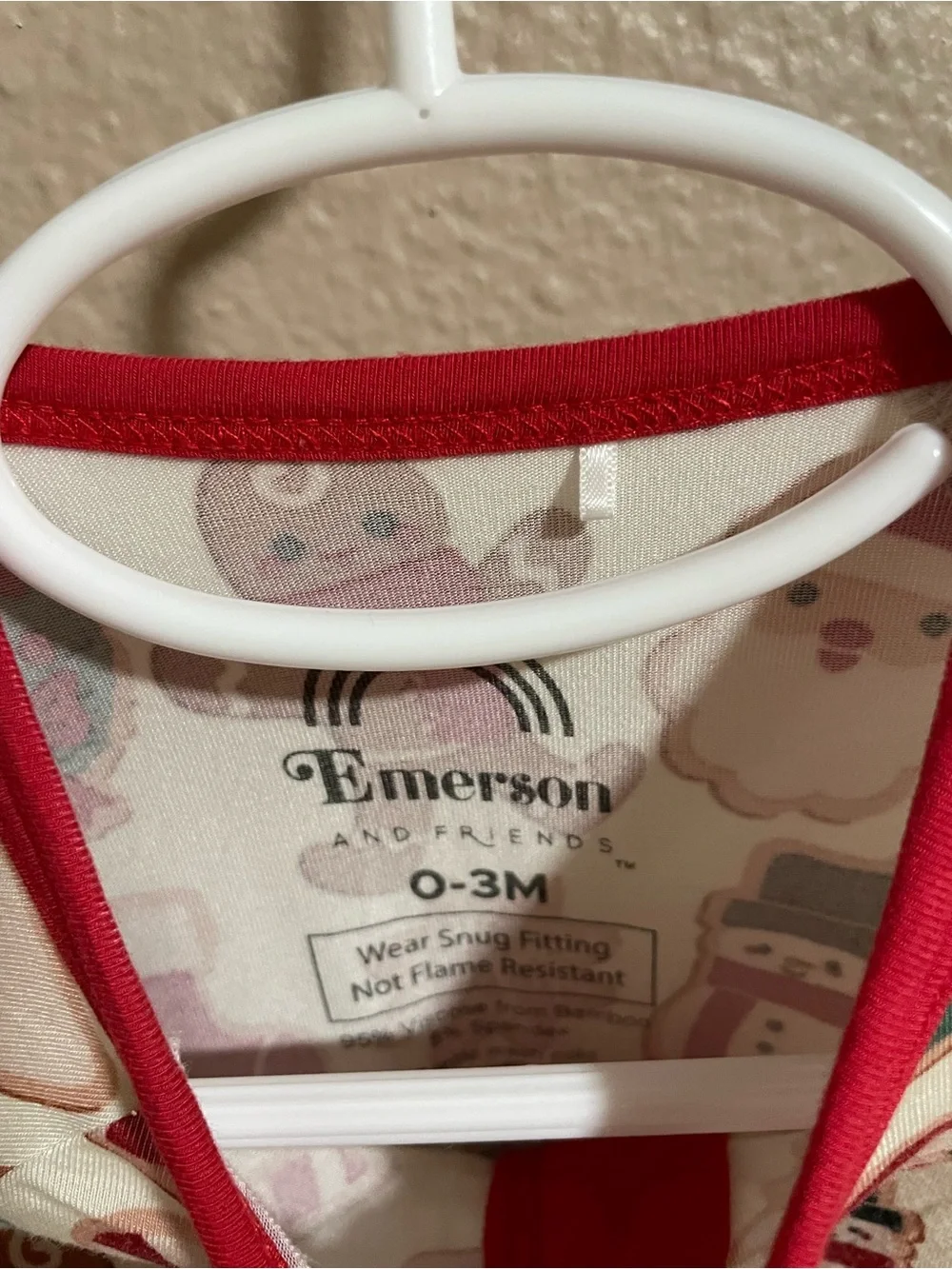 Emerson & Friends Bamboo Holiday Gingerbread Print Kids One-Piece Pajamas